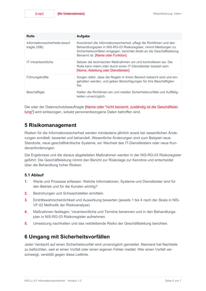 Seite 5 von NIS-LL-01 Informationssicherheit, aus der Word-Datei exportiert