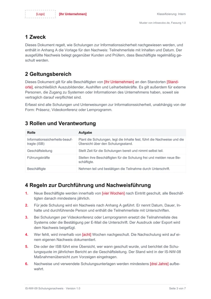 Seite 3 des Musters Schulungsnachweis, aus der Word-Datei exportiert