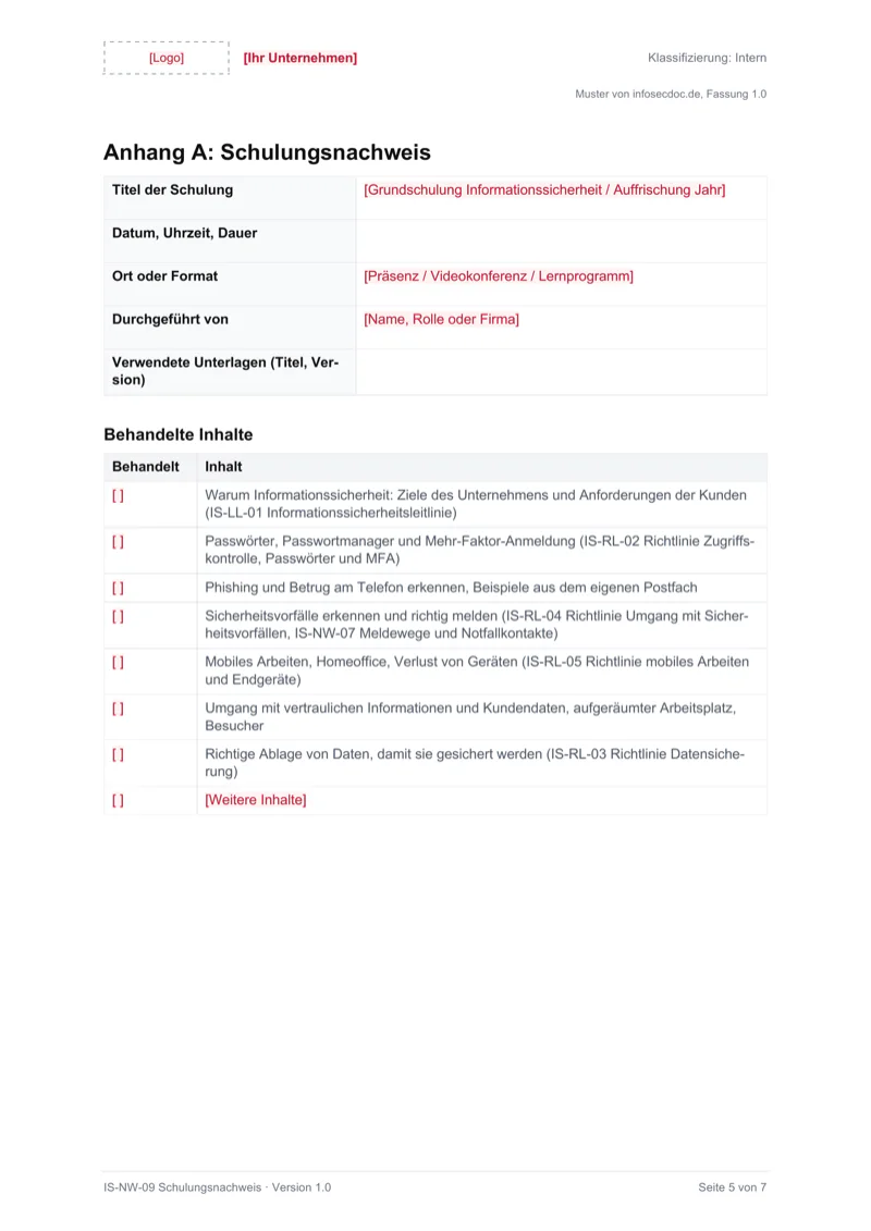 Seite 5 des Musters Schulungsnachweis, aus der Word-Datei exportiert
